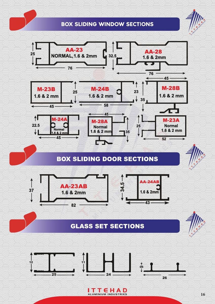 Box Sliding Door & Glass Set Sections